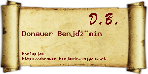Donauer Benjámin névjegykártya