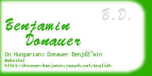 benjamin donauer business card